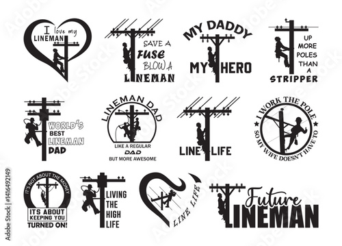 Lineman Electrician #1 vector, Lineman Electrician clipart, Lineman Electrician silhouette