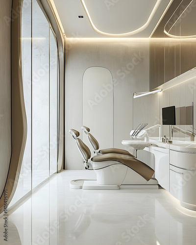 Modern dental office interior design showcasing sleek aesthetic.