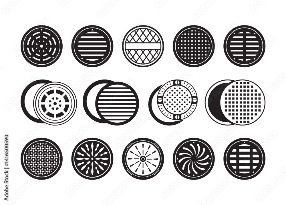 Manhole Cover vector, Manhole Cover clipart, Manhole Cover silhouette Manhole Cover vector, Manhole Cover clipart, Manhole Cover silhouette