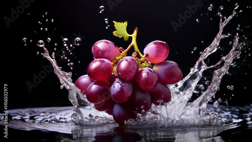 grape in water splash