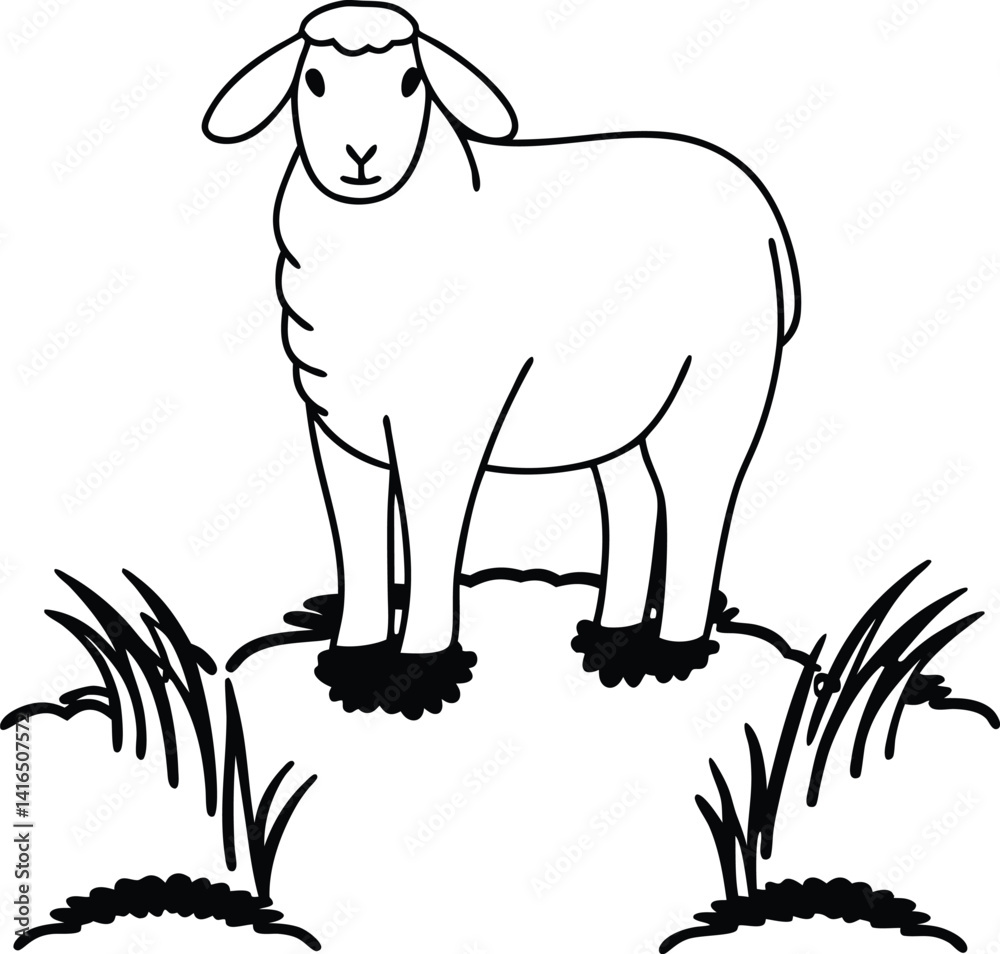 Obraz premium vector illustration of an goat