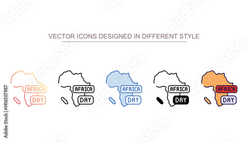 African Day icon design with white background stock illustration