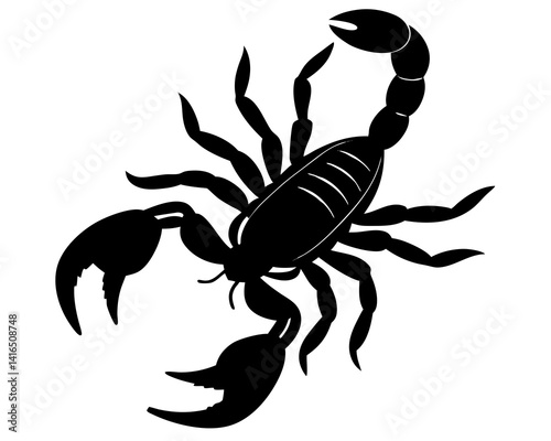Scorpion insect vector silhouette illustration isolated on white background