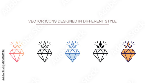 Diamond icon design with white background stock illustration