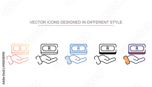 Rand icon design with white background stock illustration
