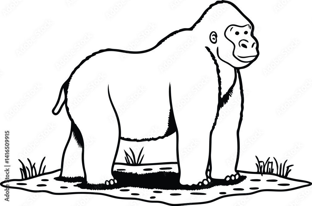 Obraz premium vector illustration of an gorila