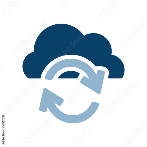 クラウドと矢印のアイコンイラスト