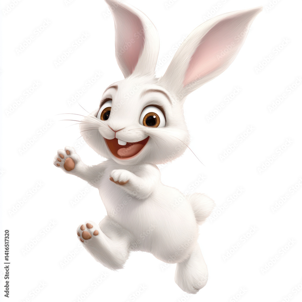 Obraz premium white rabbit on white background