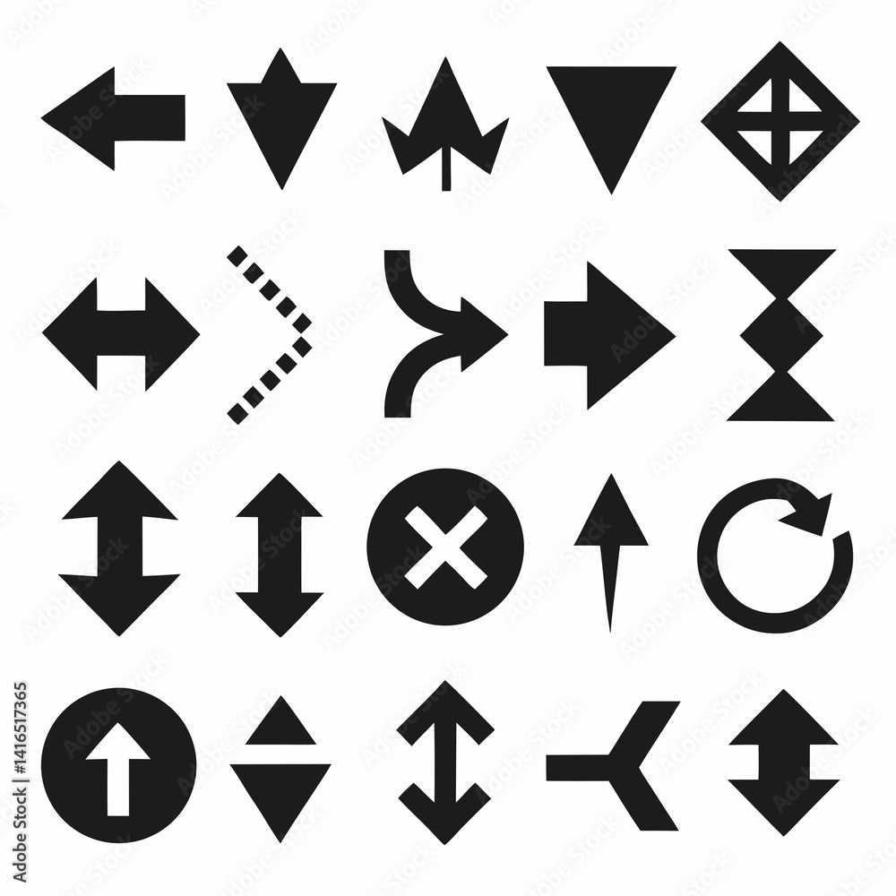 various black arrows set ten vector illustration various black arrows set ten vector illustration