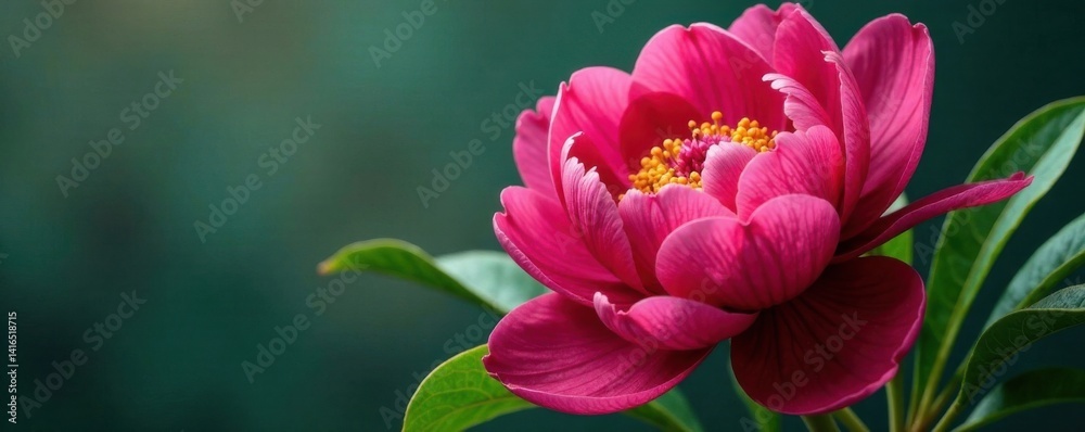 Peony flower details with leaves, illustration, leaves, stems Peony flower details with leaves, illustration, leaves, stems