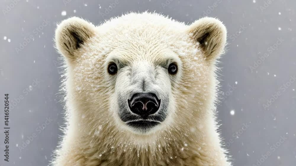 Captivating polar bear in snowy wilderness with fluffy white fur Captivating polar bear in snowy wilderness with fluffy white fur