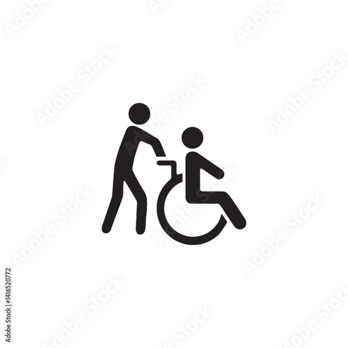 wheel chair wirh disabled person symbol