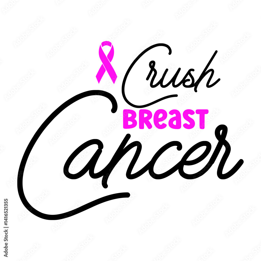 Fototapeta premium Crush Breast Cancer SVG