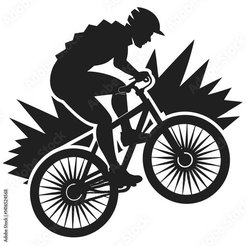 Bicycle vector silhouette illustration isolated on white background