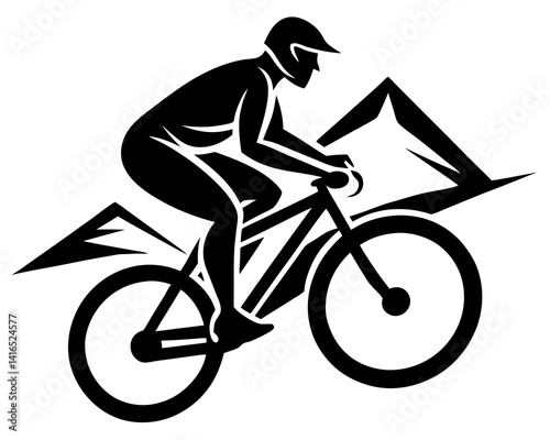 Bicycle icon vector silhouette illustration isolated on white background