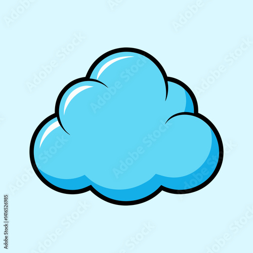 A simple cartoon cloud with a awareness vector illustration, Self love theme thick outline against a light background