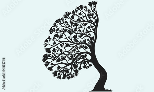 Tree Shaped Like Human Lungs  Nature and Health Concept Illustration
