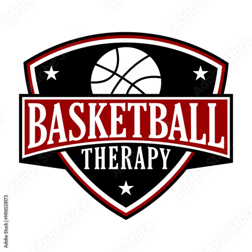 Basketball Therapy Sports Quote Design with Ball and Chill Vibes