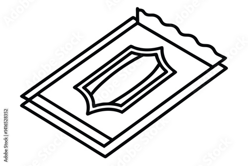 Prayer rug line art vector icon isolated on white background