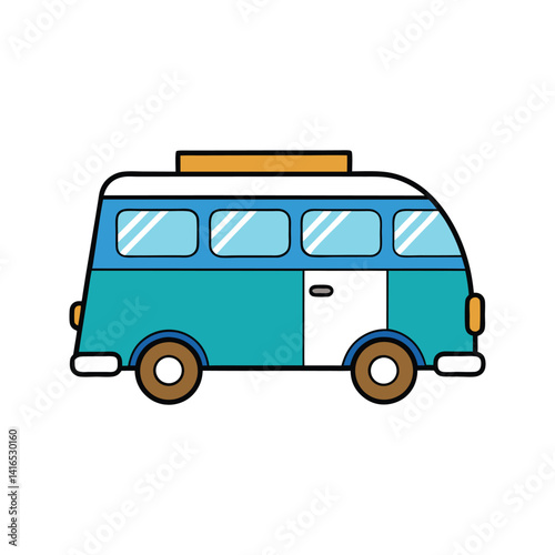 Travel van icon vector with white background