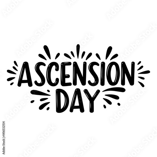 Bold, stylized typography graphic of Ascension Day suitable for religious or event-themed marketing materials, or for educational resources about the holiday.