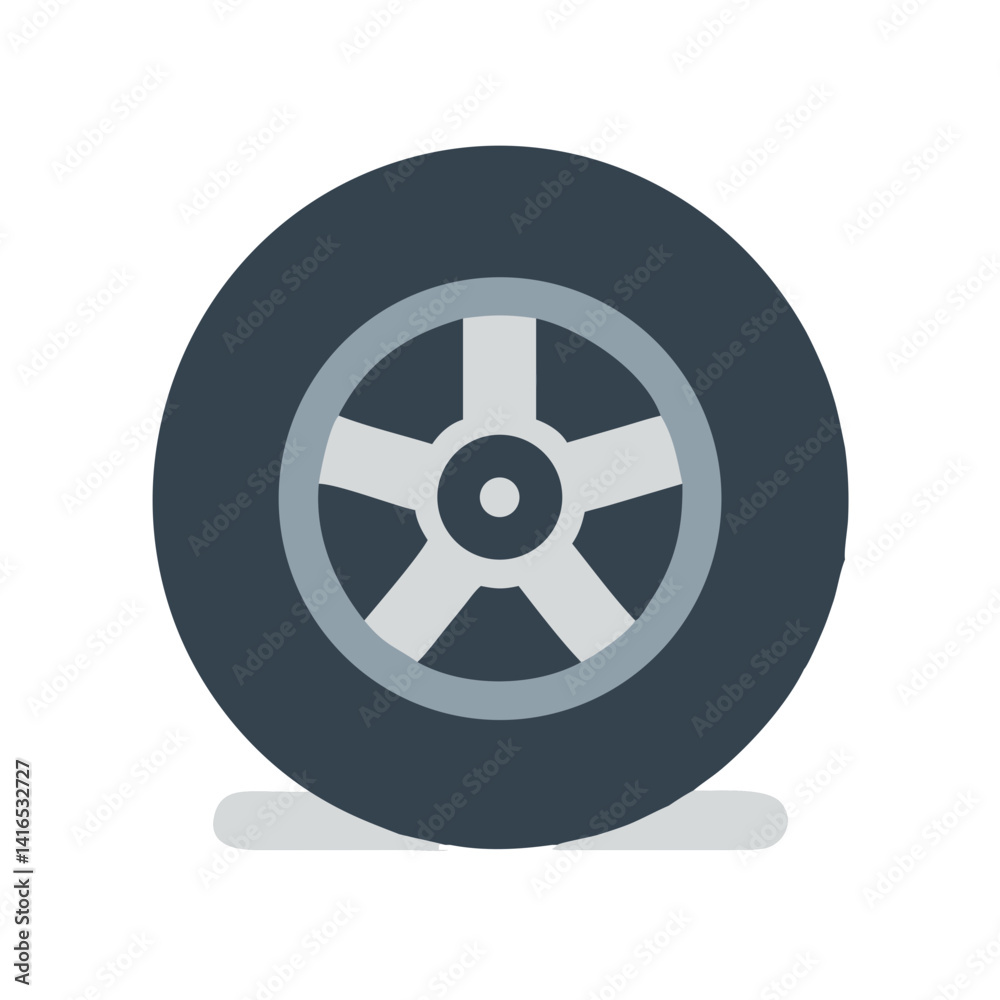 Fototapeta premium Car Tire Icon Representing Vehicle Wheel and Automotive Performance