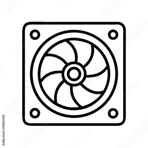 CPU Cooler Fan Icon Representing Heat Management and System Cooling