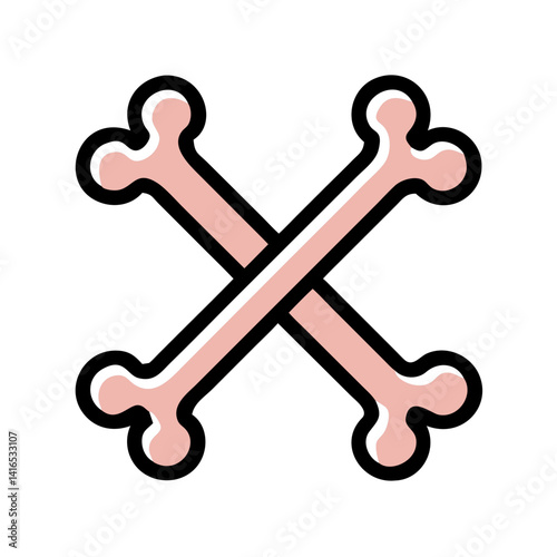 Crossed Bones Fossil Icon Representing Paleontological Discovery and Ancient Specimens