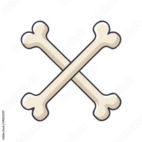 Crossed Bones Fossil Icon Representing Paleontological Discovery and Ancient Specimens