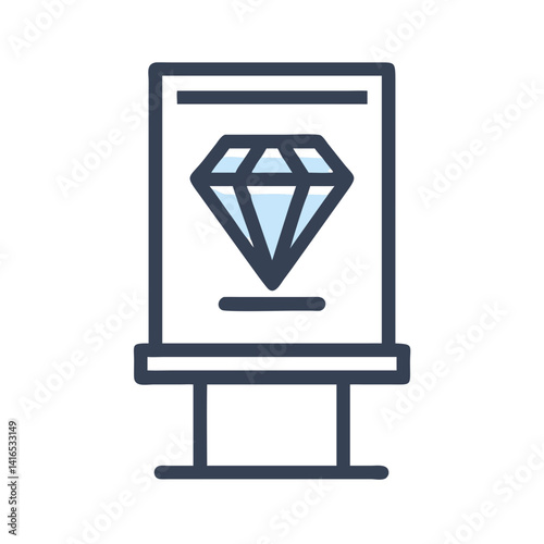 Diamond Artifact Display Stand Icon Representing Luxury Showcase and Valuable Exhibit