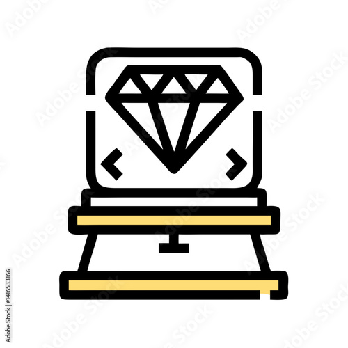 Diamond Artifact Display Stand Icon Representing Luxury Showcase and Valuable Exhibit