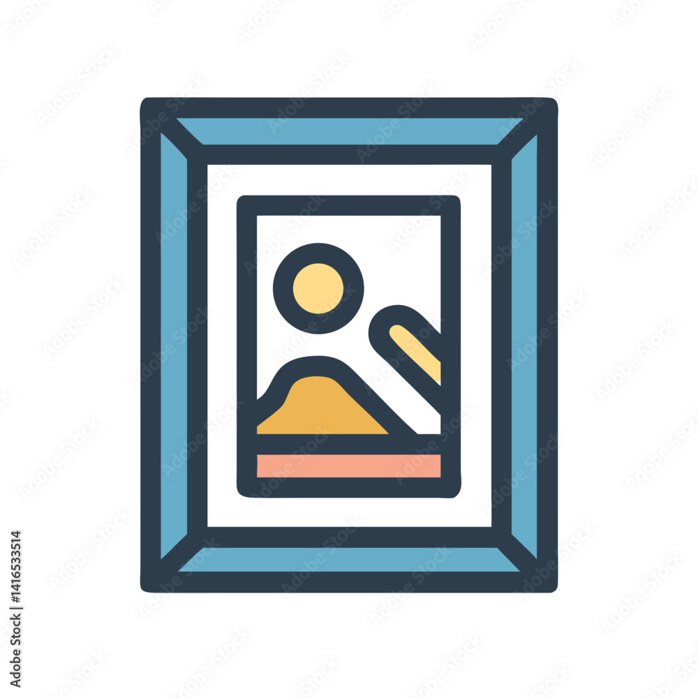 Framed Artwork on Wall Icon Representing Art Display and Interior Decoration Framed Artwork on Wall Icon Representing Art Display and Interior Decoration