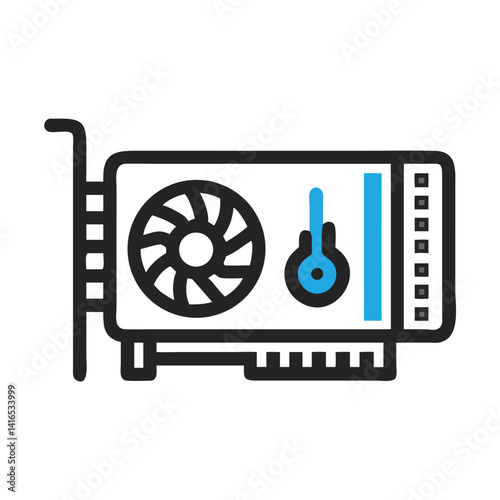 Graphics Card with Sound Output Icon Representing Multimedia and Gaming Performance