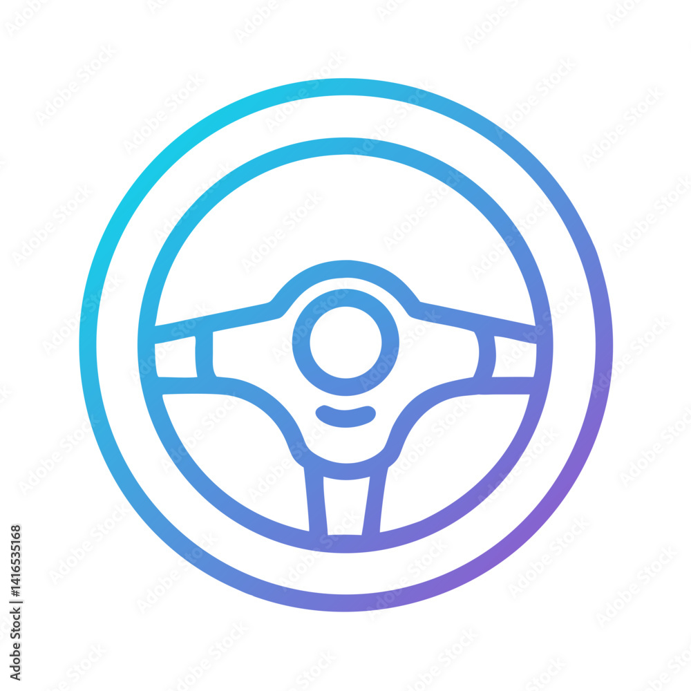 Steering Wheel Icon Representing Vehicle Control and Navigation Steering Wheel Icon Representing Vehicle Control and Navigation