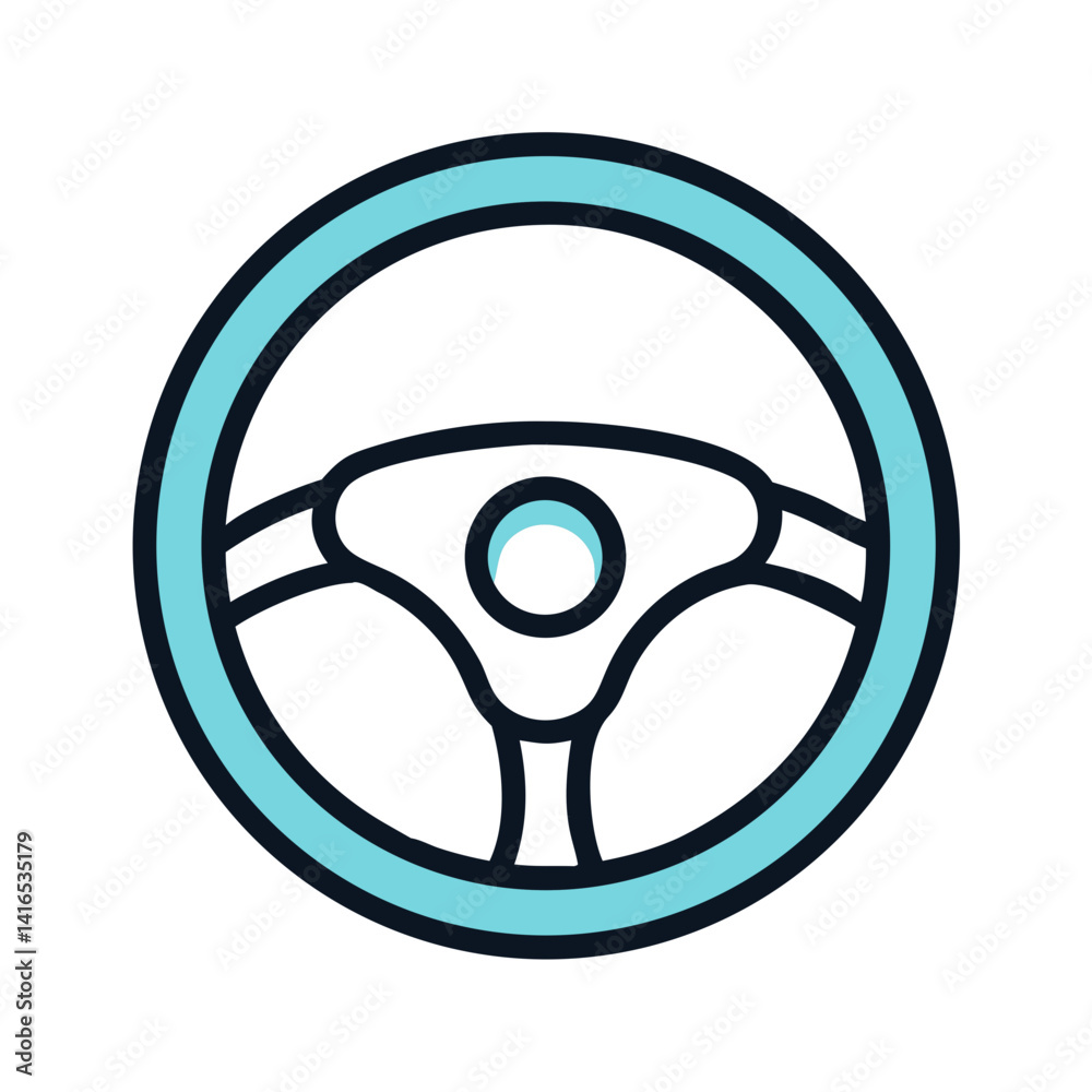 Steering Wheel Icon Representing Vehicle Control and Navigation Steering Wheel Icon Representing Vehicle Control and Navigation