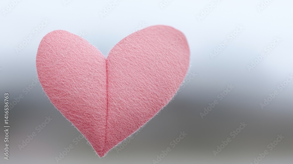 Fototapeta premium Soft pink heart shape, slightly out of focus