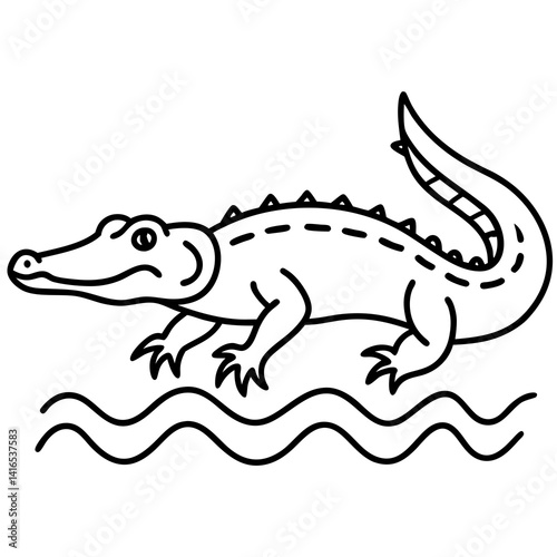 vector illustration of a crocodile