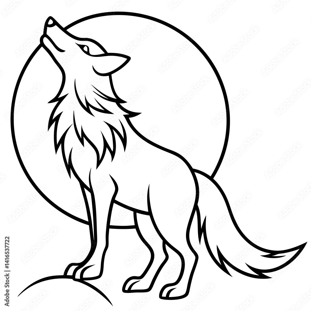 Obraz premium wolf vector illustration
