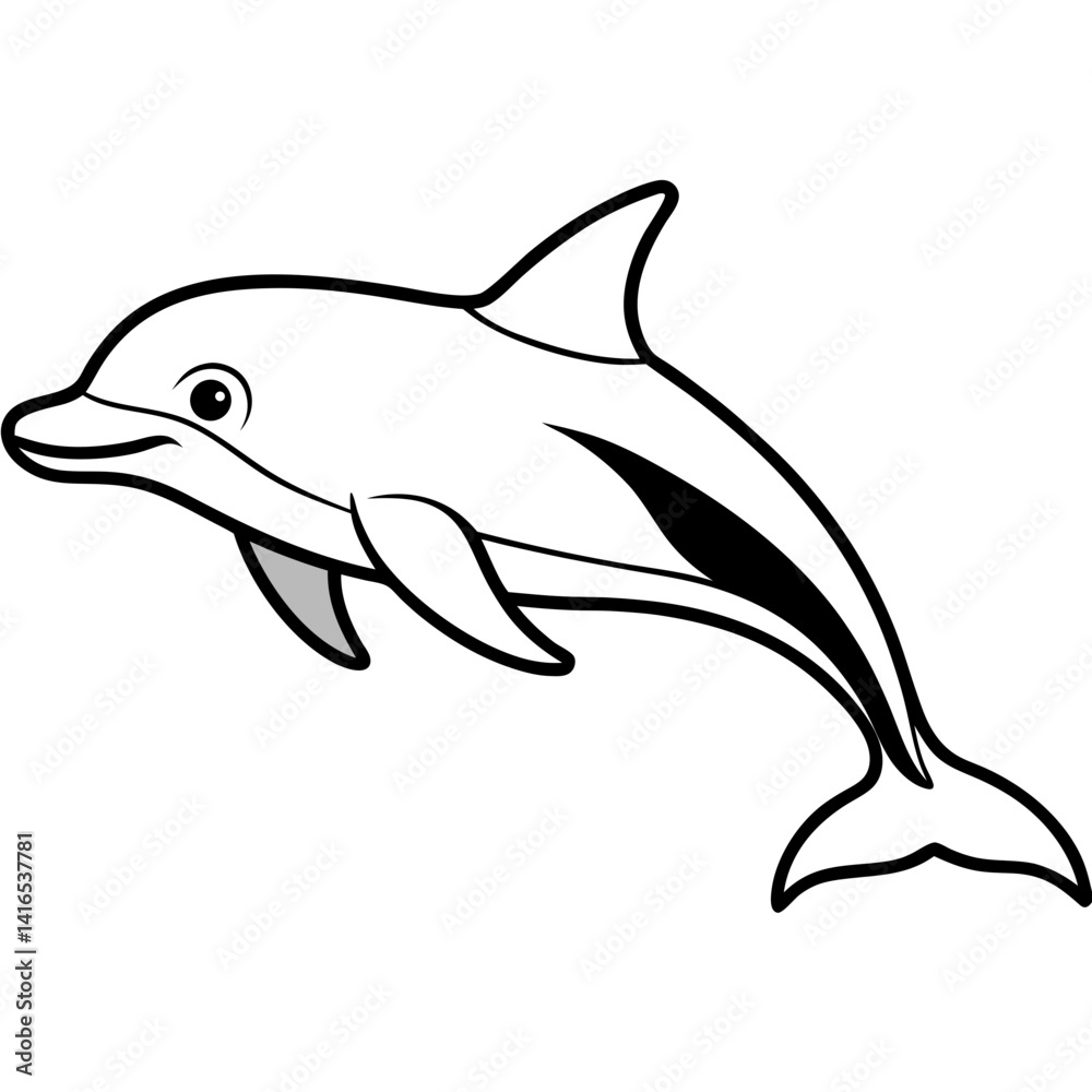 Fototapeta premium vector silhouette of a dolphin