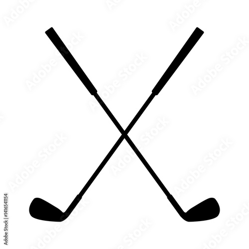 Pair of iron or wedge golf club flat vector icon