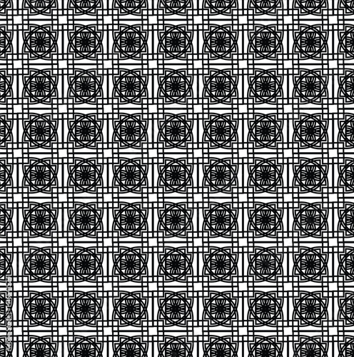 Black and white seamless geometric vector pattern design