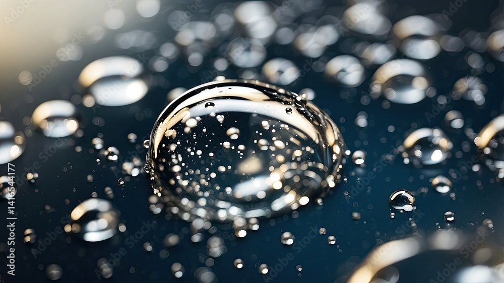 Close-up image of a surface covered with small, round bubbles in various sizes. The bubbles are set against a light golden background Close-up image of a surface covered with small, round bubbles in various sizes. The bubbles are set against a light golden background