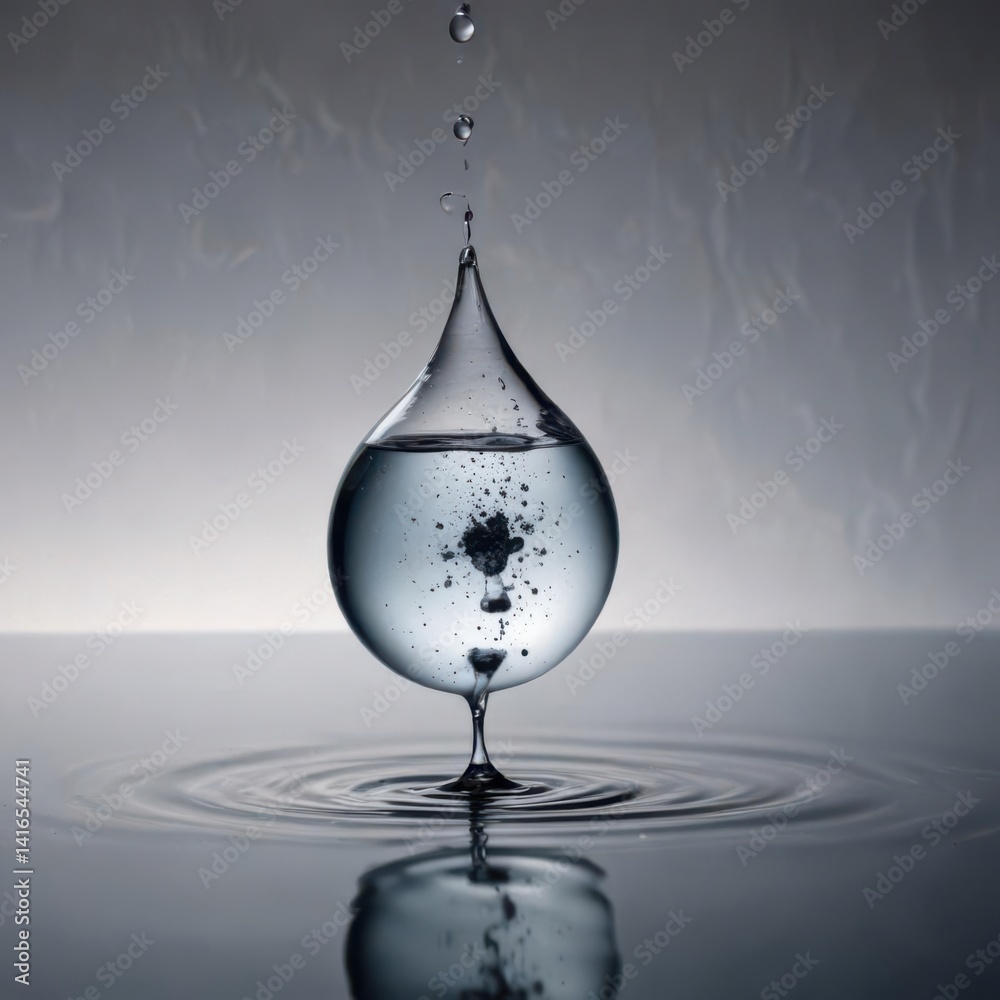 Fototapeta premium drop of water, water drop splash, water drop on black