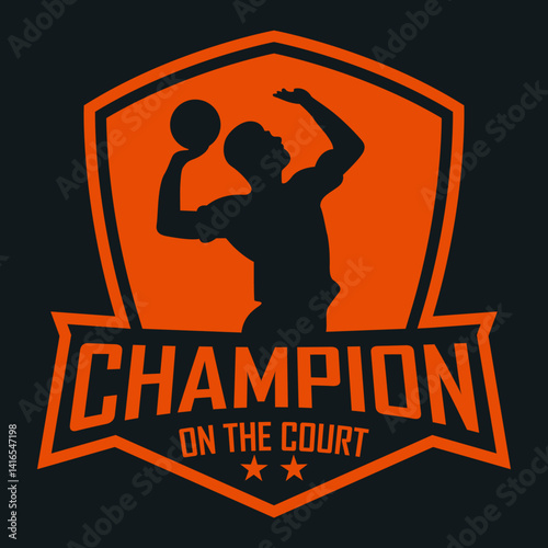 Champion on the Court Basketball Sports Design