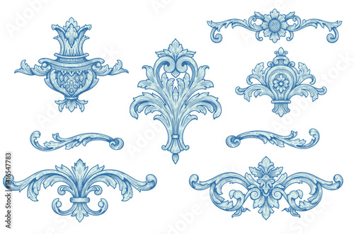 Vintage Baroque Victorian frame border flower pattern vector floral engraved scroll ornament leaf retro decorative design. filigree calligraphic heraldic shield swirl