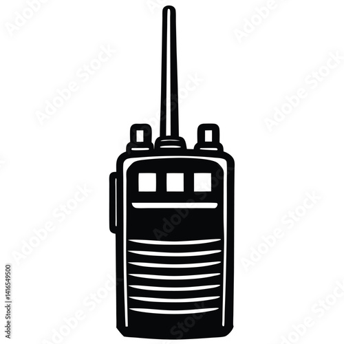 isolated police arm radio on white background