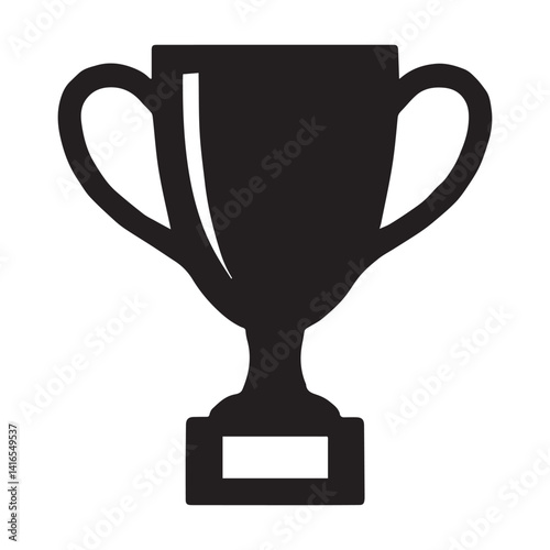 Sports realistic cup trophy winner Set of premium silhouettes black shape white Background.