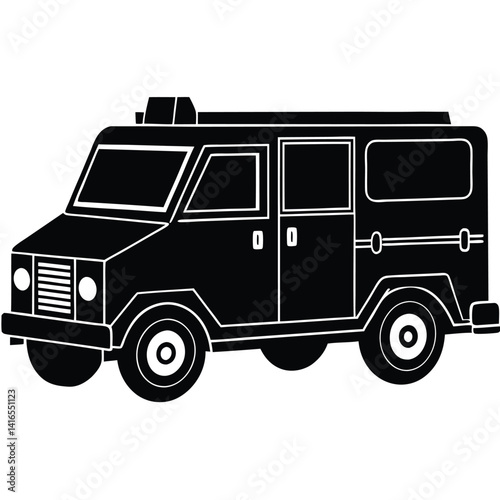 isolated police armored truck on white background