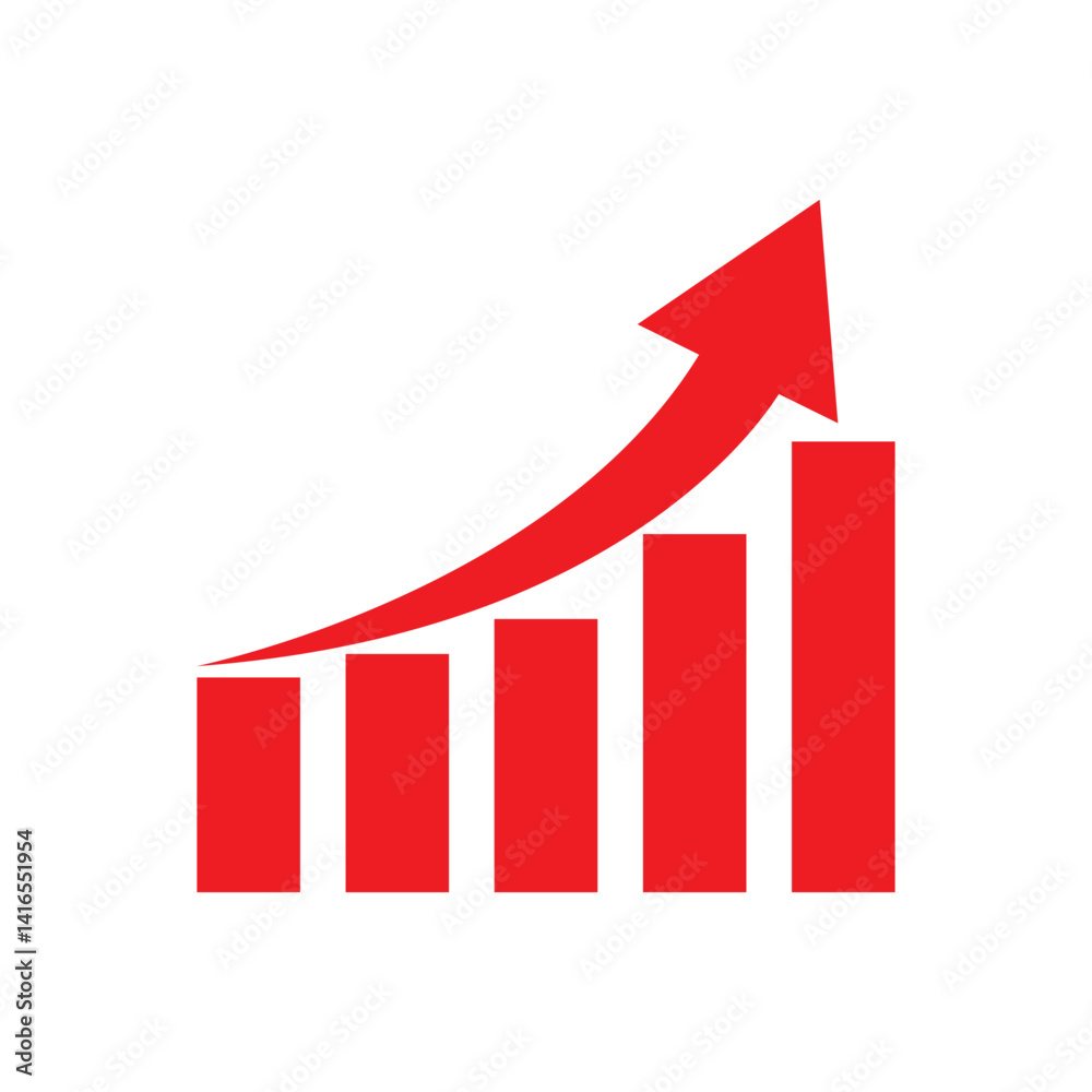 red business chart with arrow red business chart with arrow
