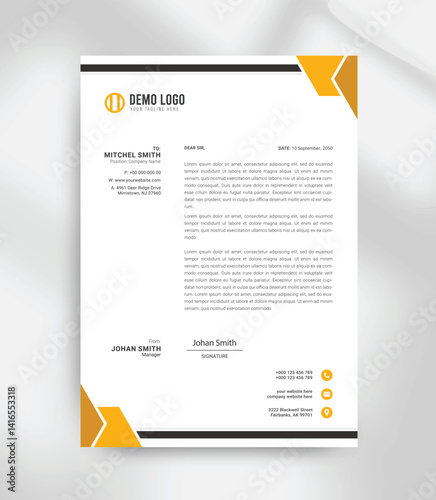 Modern Corporate Letterhead Template  Editable Business Document Design
